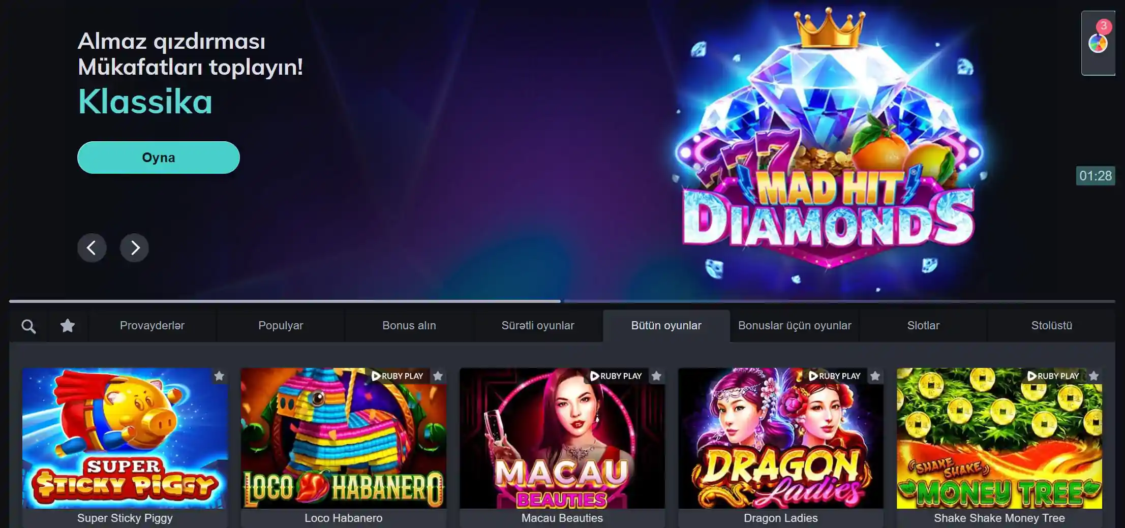 Aslan kazinonun oyun çeşidi